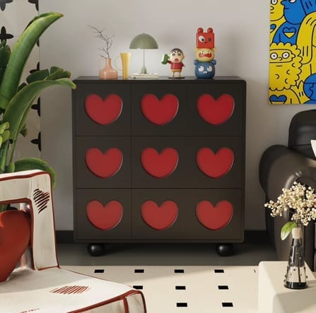 ตู้เก็บของ 9 ลิ้นชัก MY DOLLS HOUSE SWEETHEART 90 CM. สีดำ-แดง_4